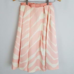 Pink Zebra Full Circle Skirt Bow Midi Skirt XS